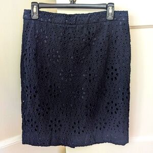 J.Crew Factory navy eyelet pencil skirt